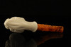 Autograph Series Skull Carved Block Meerschaum Pipe with fitted case 14300