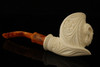 Autograph Series Skull Carved Block Meerschaum Pipe with fitted case 14300