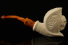 Autograph Series Skull Carved Block Meerschaum Pipe with fitted case 14300