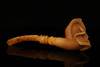 Skull with Snake Block Meerschaum Pipe with fitted case 14283