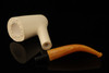 Cherrywood Block Meerschaum Pipe Carved by Tekin with custom case 14341