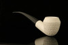 Lattice Hand Carved Block Meerschaum Pipe with pouch M1107