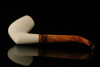 Modern Bent Billiard Hand Carved Block Meerschaum Pipe with pouch M1139