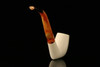 Modern Bent Billiard Hand Carved Block Meerschaum Pipe with pouch M1139