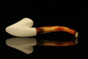 Freehand Hand Carved Block Meerschaum Pipe with pouch M1179