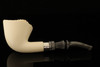 Deluxe Dublin Block Meerschaum Pipe Carved by Tekin with fitted case 14454