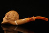 Pumpkin Skull Block Meerschaum Pipe with fitted case 14542