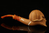 Pumpkin Skull Block Meerschaum Pipe with fitted case 14542