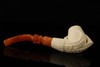 Eagle's Claw Block Meerschaum Pipe with custom case 14543