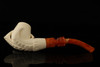 Eagle's Claw Block Meerschaum Pipe with custom case 14543
