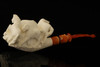 Horses Block Meerschaum Pipe with fitted case 14486