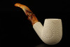 Lattice Bent Billiard Block Meerschaum Pipe with fitted case 14578