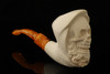 Grim Reaper with Beard Block Meerschaum Pipe with fitted case 14585