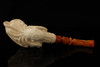 Pirate Skull & Octopus Block Meerschaum Pipe carved by I Baglan with case 14622