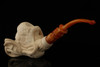 Pirate Skull & Octopus Block Meerschaum Pipe carved by I Baglan with case 14622