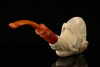 Pirate Skull & Octopus Block Meerschaum Pipe carved by I Baglan with case 14622