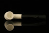 Lattice Bent Billiard Block Meerschaum Pipe with pouch M1309