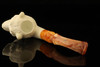 Bear Block Meerschaum Pipe Carved by E. CEVHER with fitted case 14710