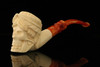 Zeus Skull Block Meerschaum Pipe with custom case M1371