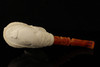 Fisherman Block Meerschaum Pipe by I. Baglan with custom case 14725