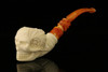 Floral Skull Block Meerschaum Pipe with custom case M1418