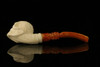 Floral Skull Block Meerschaum Pipe with custom case M1418