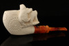 Bear Family Hand Carved Block Meerschaum Pipe with case 14770