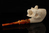 Bear Family Hand Carved Block Meerschaum Pipe with case 14770