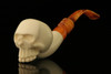 Skull Block Meerschaum Pipe with custom case M1490