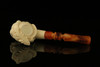 Cavalier Skull Block Meerschaum Pipe with custom case M1495