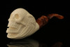 Angel Skull Block Meerschaum Pipe with custom case M1496