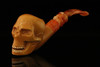 Skull Block Meerschaum Pipe with custom case M1592