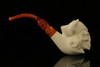 Viking Skull Block Meerschaum Pipe with custom case M1609
