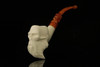 Skull with Beard Block Meerschaum Pipe with fitted case M1620