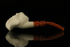 Skull with Beard Block Meerschaum Pipe with fitted case M1620
