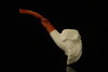 Skull with Beard Block Meerschaum Pipe with fitted case M1620