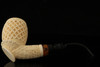 srv Premium - Deep Lattice Self Sitter Meerschaum Pipe with tamper & case 14891