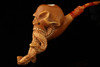 Skull with Snakes Block Meerschaum Pipe with fitted case 14901