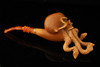 Skull with Snakes Block Meerschaum Pipe with fitted case 14901