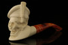 Artist Skull Block Meerschaum Pipe with custom case M1679