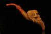 Skull with Beard Block Meerschaum Pipe with custom case M1728
