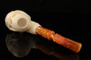 Octopus Skull Meerschaum Pipe by I. Baglan with fitted case 14935