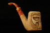 Skull Carved Block Meerschaum Pipe with fitted case 14922