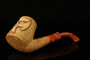 Skull Carved Block Meerschaum Pipe with fitted case 14922