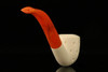 Bent Lattice Block Meerschaum Pipe with fitted case M1777