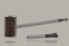 Nording Compass Brown Rustic MacArthur Dual Stem Briar Smoking Pipe with pouch