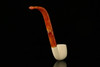 Lattice Bent Billiard Churchwarden Dual Stem Meerschaum Pipe with case M1923