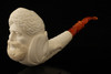 Giant Sultan & Elephant Block Meerschaum Pipe with custom case 14987