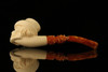 Cowboy Skull Block Meerschaum Pipe with fitted case M2000