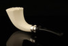 IMP Meerschaum Pipe - Panel Horn - Hand Carved with custom case i2422